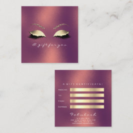 Presentcertifikat Copper Guld Lash Makeup Öga Rabattkort