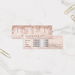 Presentcertifikat Drips Spark RoseGray Makeup Smal Litet Visitkort