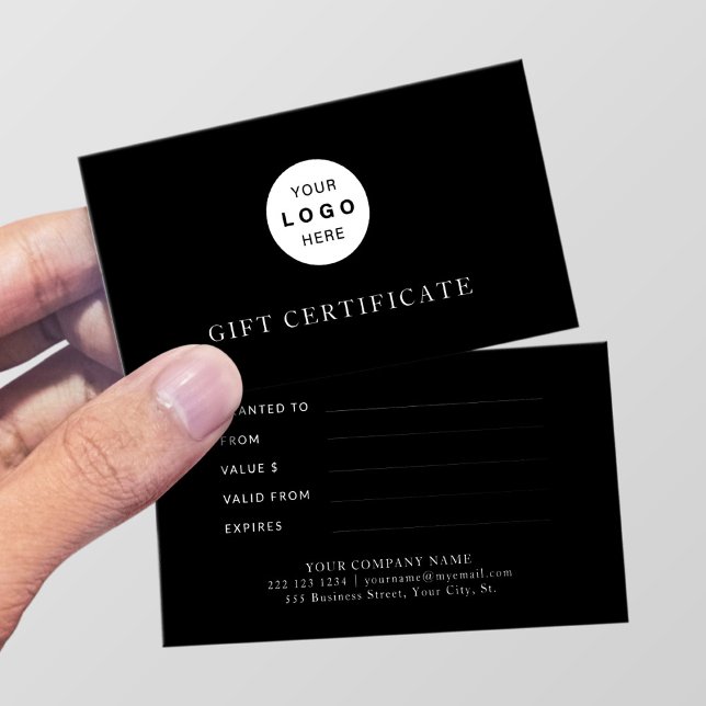 Presentcertifikat för den moderna eleganten logoty visitkort (Skapare uppladdad)