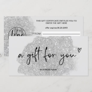 Presentcertifikat för logotyp av i hjärtat i silv