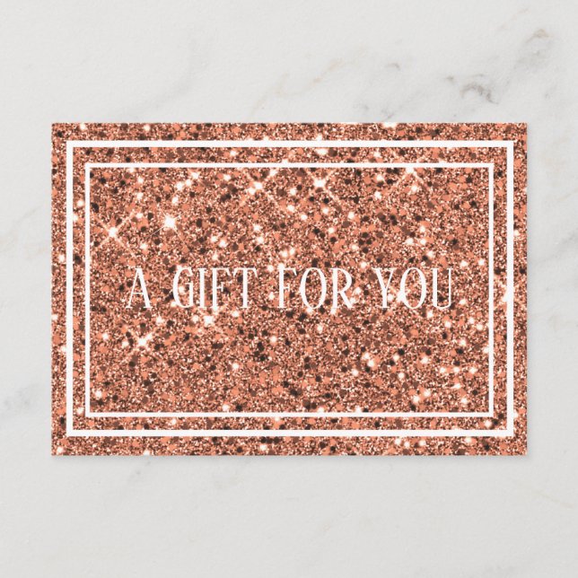 Presentcertifikat för Rose Gold Glitter Makeup Tilläggskort (Framsida)