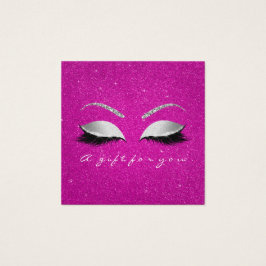 Presentcertifikat Glitter Lash Grått Shock rosa Ma Fyrkantigt Visitkort