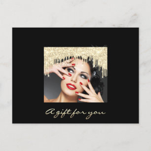 Presentcertifikat Golden Dricks Black Rand Makeup Vykort