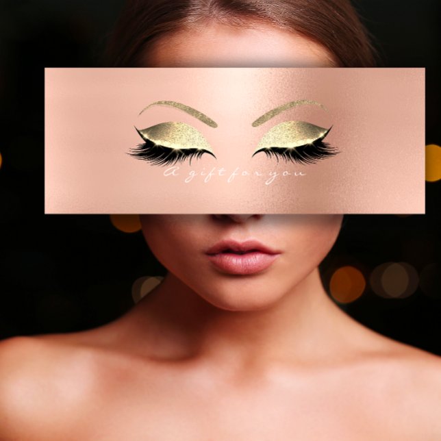 Presentcertifikat Ro White PinkGold Lash Makeup Litet Visitkort (Gift Certificate Rose White PinkGold Lashes Makeup)