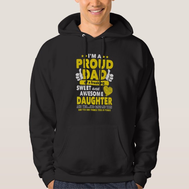 Presenter för Pappa från dotterdjur Fars dag Pres Hoodie (Framsida)