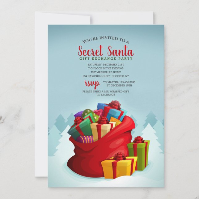 Presenter Gift Exchange Party Inbjudningar (Framsida)