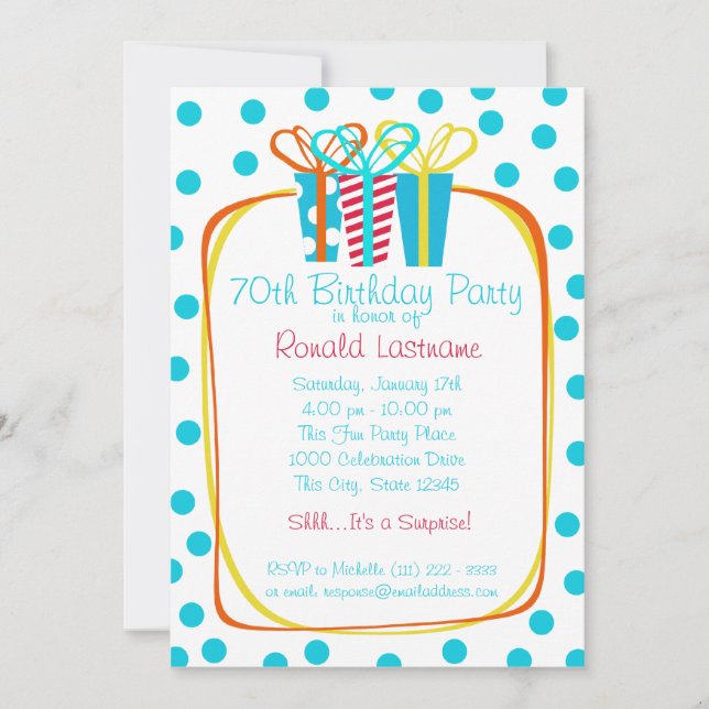 Presenter Gifts Party Inbjudningar (Framsida)