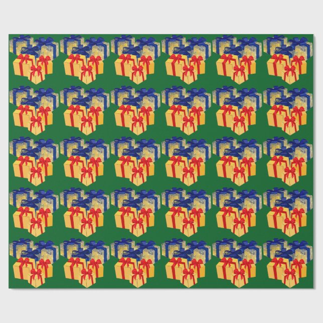 Presenter Grönt - radbrytning Pappert Presentpapper (Platt)