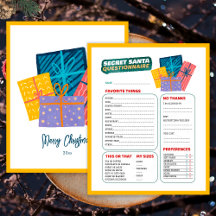 Presenter julspel Hemligt tomtfrågeformulär