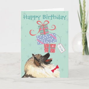 Presenter Keeshond Card från födelsedagen Kort