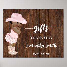 Presenter Lille AA Cowgirl Western Baby Shower Sky Poster