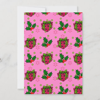 Presenter och Holly_rosa Julkort