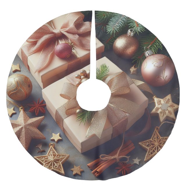 Presenter och julprydnader julgransmatta borstad polyester (Framsidan)