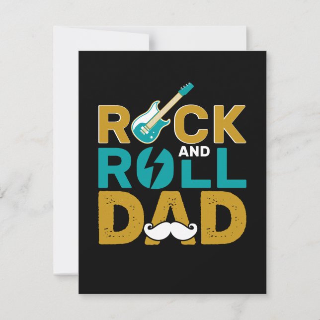Presenter till Pappa | Rock And Roll Pappa Anteckningskort (Framsida)
