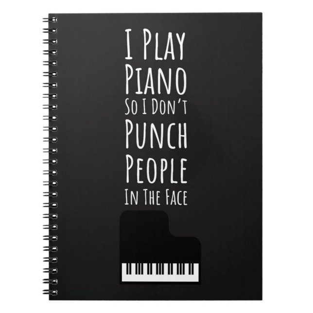 Presenter Till Pianister Musik Keyboard Anteckningsbok (Framsidan)