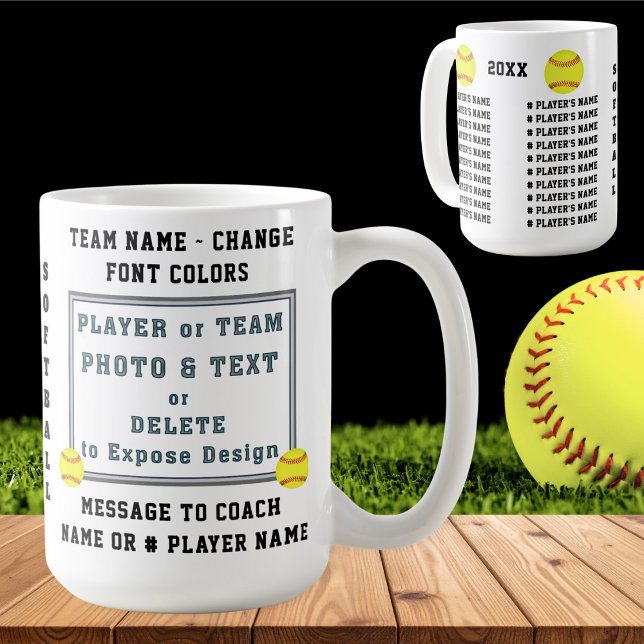 Presenter till Softbollstränare eller Softbollslag Kaffemugg (Gifts for softball coaches or softball team gift ideas. Senior night softball gifts. Softball Gifts.)