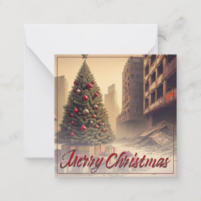 Presenter under Träd i en giftig apokalyptisk värl Anteckningskort (Framsida)