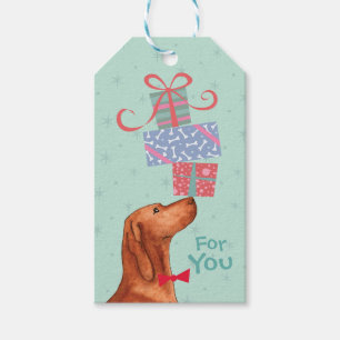 Presenter Vizsla Gift-Märkre från födelsedagen Presentetikett