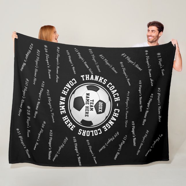 Presentera för fotboll - FÄRGER och text Fleecefilt (På plats)