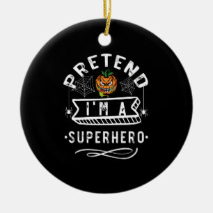 Presentera Jag Är En Superhjälte Halloween Kostym Julgransprydnad Keramik