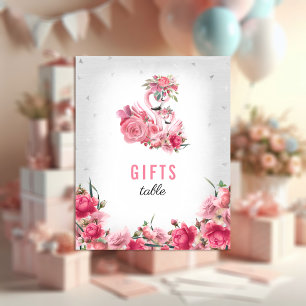 Presenterar Bebisdusch Silver Flamingo Ballerina Poster
