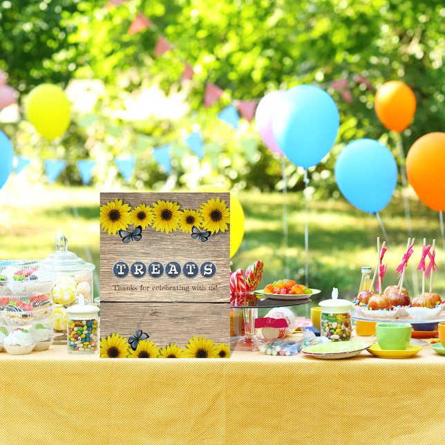 Presenteringsbord Rustik Solros Baby Shower Poster (Skapare uppladdad)