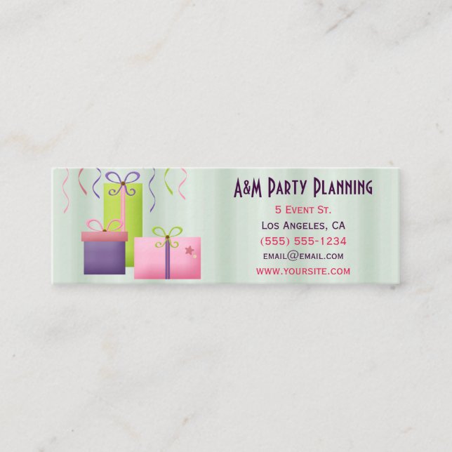 PresenterpartyPlanner Mini Visitkort (Framsida)