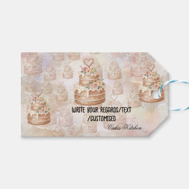 Presentetikett Cake Sticker-Personalized etikett (Framsidan (Horisontell))