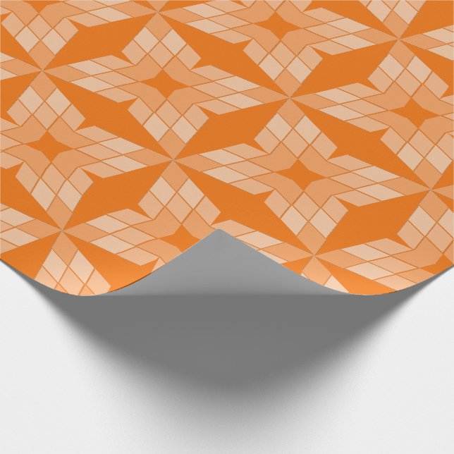 Presentförpackning - Diamatblad på orange Presentpapper (Hörn)