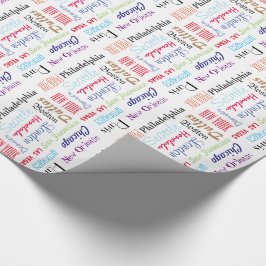 Presentförpackning Favoritplatser Populära städer Presentpapper