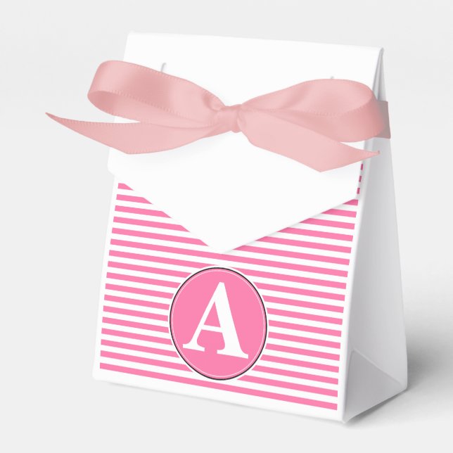 Presentförpackning, randig monogram anpassad mall presentaskar (Framsidan Sidan)