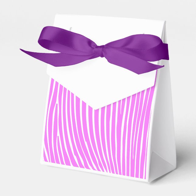 Presentförpackning, rosa zebraränder presentaskar (Framsidan Sidan)