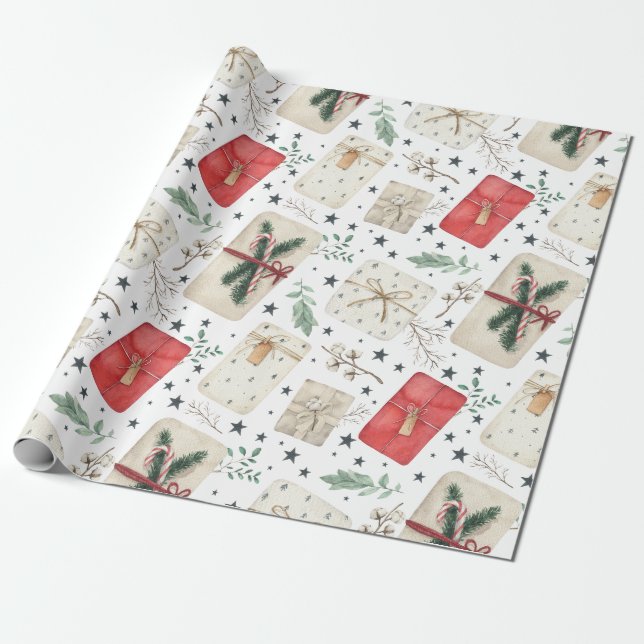 Presentgåvor i vintage-stil presentpapper (Utrullad)