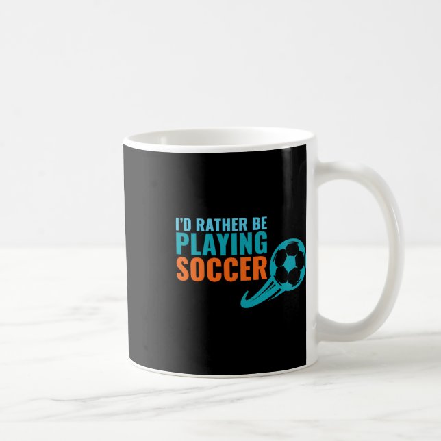 Presentidé för fotboll - Jag hellre spelar fotboll Kaffemugg (Höger)