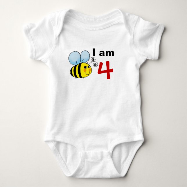 presentidé från 4e födelsedagen humla t-shirt (Framsida)