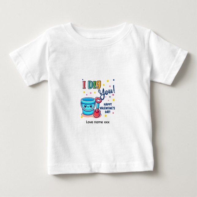 Presentidé med hink och spade “I Dig You” Alla hjä T Shirt (Framsida)