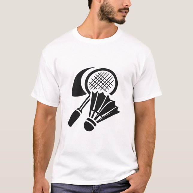 Presentidéer för badminton t shirt (Framsida)