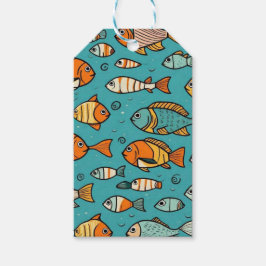 Presentidéer från Fiske mönster Presentetikett