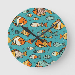 Presentidéer från Fiske mönster Rund Klocka