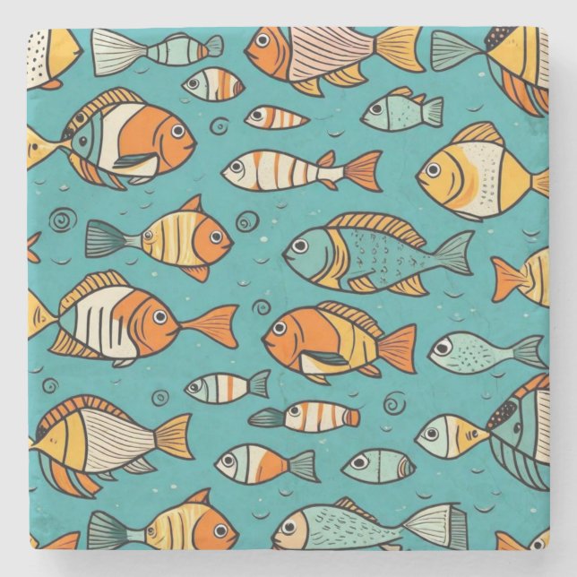 Presentidéer från Fiske mönster Stenunderlägg (Framsidan)