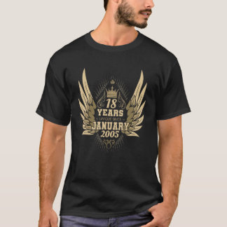 Presentidéer till 18-årsdag i januari t shirt