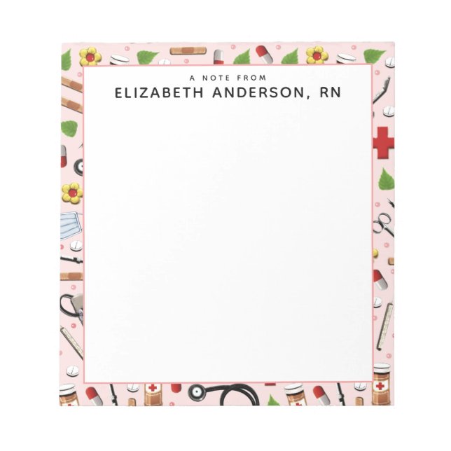 Presentidéer till sjuksköterska anteckningsblock (Framsida)