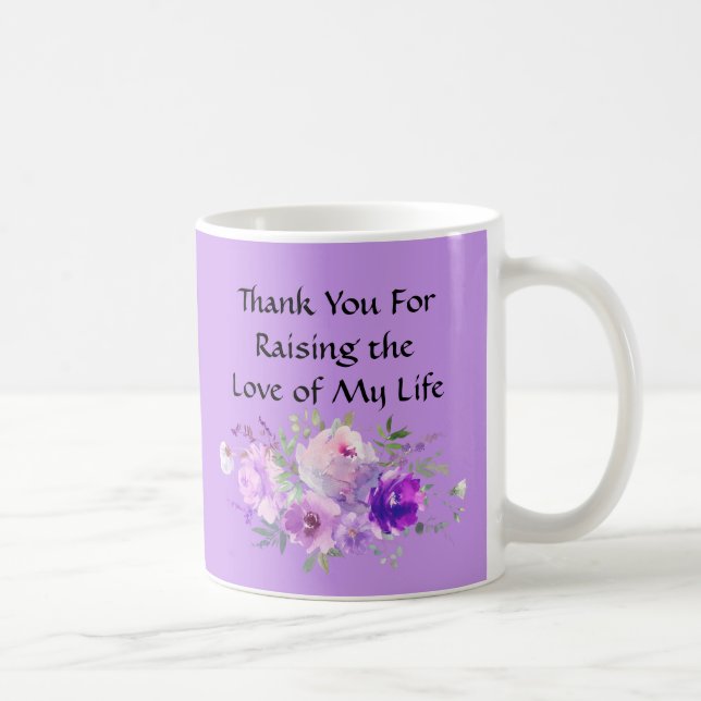 Presentidéer till svärmor Lila rosor kaffemugg (Höger)