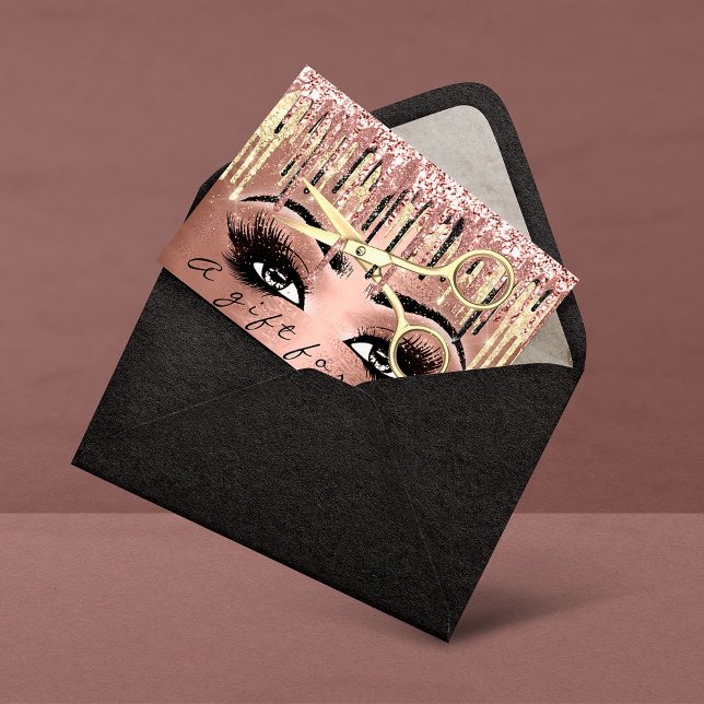 Presentkort 100 Peaces Ro Guld Drip Makeup Visitkort (Skapare uppladdad)