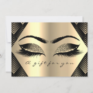 Presentkort Black Guld Lash Makeup Art Deco