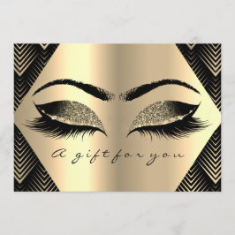 Presentkort Black Guld Lash Makeup Art Deco