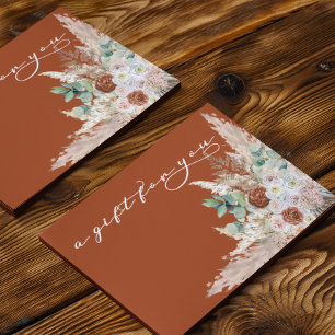 Presentkort Boho Pampas Gräs Terra Cotta