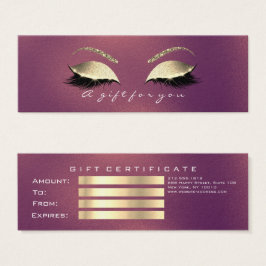 Presentkort Copper Ro Guld Lash Makeup Litet Visitkort