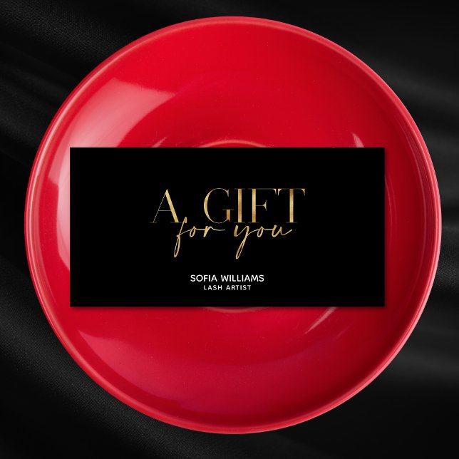 Presentkort för aktuellt Guld-typcertifikat (modern gold typography black background gift certificate)