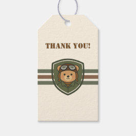 Presentkort för Aviator Bear Militärfest Presentetikett